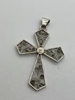 Z420 Prachtige zilveren filigrain kruis, Sieraden, Tassen en Uiterlijk, Antieke sieraden, Ophalen of Verzenden, Zilver, Hanger