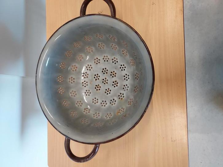 Oude Emaille Vergiet - Bruin Vintage, Antiek en Kunst, Antiek | Emaille, Ophalen