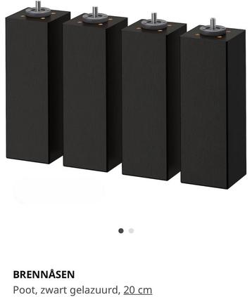 Houten zwarte poten (20 cm) 4 stuks beschikbaar voor biedingen
