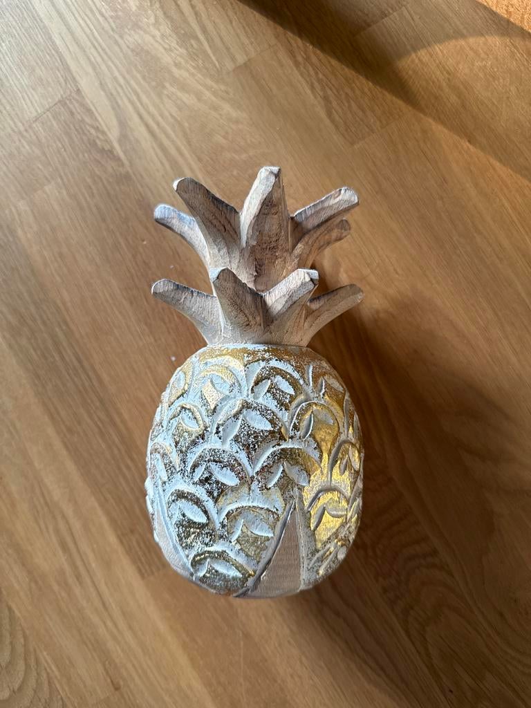 Gouden Ananas Decoratie uit Bali, Huis en Inrichting, Woonaccessoires | Overige, Ophalen of Verzenden, Zo goed als nieuw