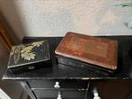 Twee oude Japanse lakdoosjes met vogels, Antiek en Kunst, Curiosa en Brocante, Ophalen of Verzenden