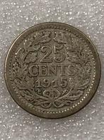 25 cent 1915, Verzenden, Zilver, 25 cent, Koningin Wilhelmina