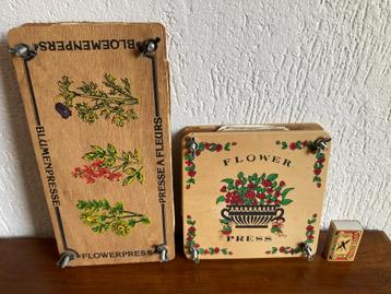 2 vintage houten bloemenpersen bloemen plantjes drogen beschikbaar voor biedingen