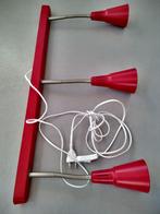 Zweedse Vintage Ikea Kvart rode "Gooseneck" plafondspot, Ophalen, Gebruikt, Metaal, Plafondlamp