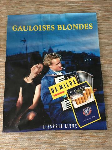 Gauloises Blondes sigaret poster 1,77m bij 1,44m beschikbaar voor biedingen