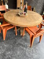 Houten Eettafel - Robuust & Stijlvol, Tuin en Terras, Tuintafels, Ophalen, Gebruikt, Rond, Hout