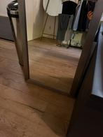 Mooie zware spiegel, geborsteld staal, rechtop of liggend, Huis en Inrichting, Woonaccessoires | Spiegels, Ophalen, Zo goed als nieuw