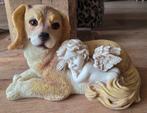 Hond met engel beeld / polystone hond, Huis en Inrichting, Ophalen of Verzenden, Nieuw