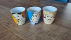 3 koffiekopjes Luc Verschuuren Comic style, Gebruikt, Ophalen of Verzenden, Overige stijlen, Kop(pen) en/of Schotel(s)