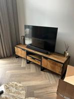 TV Meubel mango hout en staal, 150 tot 200 cm, Zo goed als nieuw, Minder dan 100 cm, 25 tot 50 cm