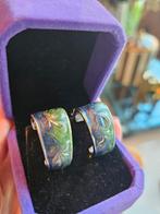 Vintage Emaille Oorclips - Old Money Stijl, Overige materialen, Gebruikt, Overige kleuren, Ophalen of Verzenden