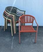 6 stuks nette Rotanlook restaurant terrasstoelen stapelbaar, Ophalen, Overige kleuren, Zo goed als nieuw, Vijf, Zes of meer stoelen