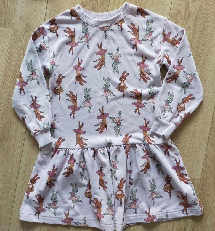 Zgan! Schattige konijnen ballerina jurk van H&M. Mt 122/128, Kinderen en Baby's, Kinderkleding | Maat 122, Zo goed als nieuw, Meisje