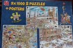 Jan van Haasteren 3x 1000 stukjes in een doos, Ophalen, 500 t/m 1500 stukjes, Zo goed als nieuw, Legpuzzel