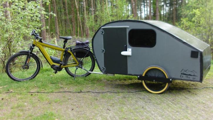 Carbon zelfbouw fietscaravan, Caravans en Kamperen, Kampeeraccessoires, Gebruikt, Ophalen