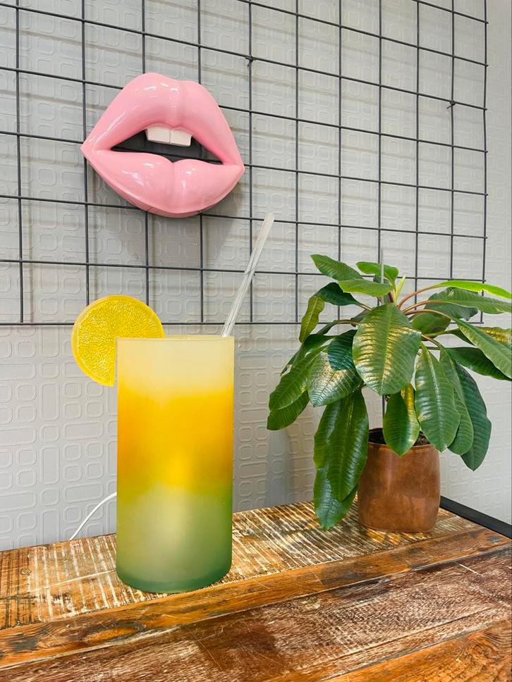 Franse 90’s XXL Glazen COCKTAIL Lamp, Huis en Inrichting, Lampen | Tafellampen, Minder dan 50 cm, Glas, Ophalen of Verzenden