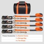 Spanbanden met ratel, XMS-4, 120 cm zwaar polyester, oranje, Verzenden, Nieuw
