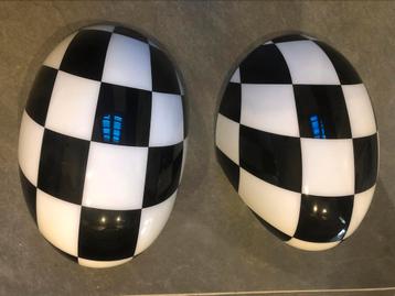 Spiegelkappen checkerd flag zwart wit Mini Cooper F55/56/57 beschikbaar voor biedingen