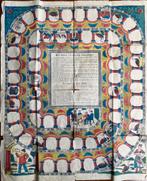 Antiek ganzenbordspel met toelichting, Een of twee spelers, Ophalen of Verzenden, Gebruikt