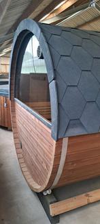 Panorama barrel sauna uit duurzaam thermohout, vele opties, Ophalen, Wellnessandgarden, Info@leisure-wellness-group.com, Kostedeweg 7 Vorden