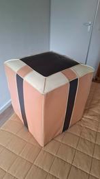 Retro Crème/Bruine Poef - Netjes!, Huis en Inrichting, Ophalen