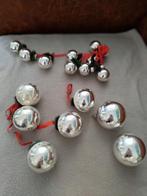 Grote partij kerstballen en ornamenten, zilver en gekleurd, Diversen, Kerst, Ophalen, Gebruikt