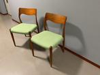 2 prachtig gerestaureerde Niels Moller 71 stoelen, Ophalen of Verzenden, Zo goed als nieuw, Twee