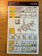 SAFETY CARD QATAR - B787-8, Verzamelen, Luchtvaart en Vliegtuigspotten, Verzenden, Zo goed als nieuw, Kaart, Foto of Prent
