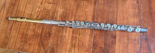 Zilveren dwarsfluit met verguld mondstuk, Muziek en Instrumenten, Blaasinstrumenten | Dwarsfluiten en Piccolo's, Dwarsfluit, Ophalen of Verzenden