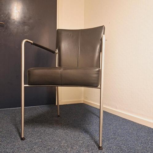 4x Bert Plantagie Eetkamerstoelen (Zwart Leder), Huis en Inrichting, Stoelen, Gebruikt, Vier, Leer, Zwart, Ophalen