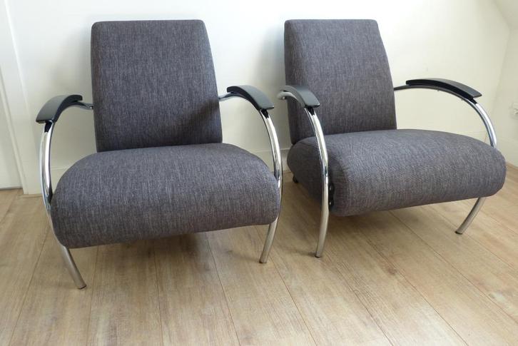 gelderland fauteuil design jan des bouvrie als nieuw 2x, Huis en Inrichting, Fauteuils, Zo goed als nieuw, Stof, 50 tot 75 cm