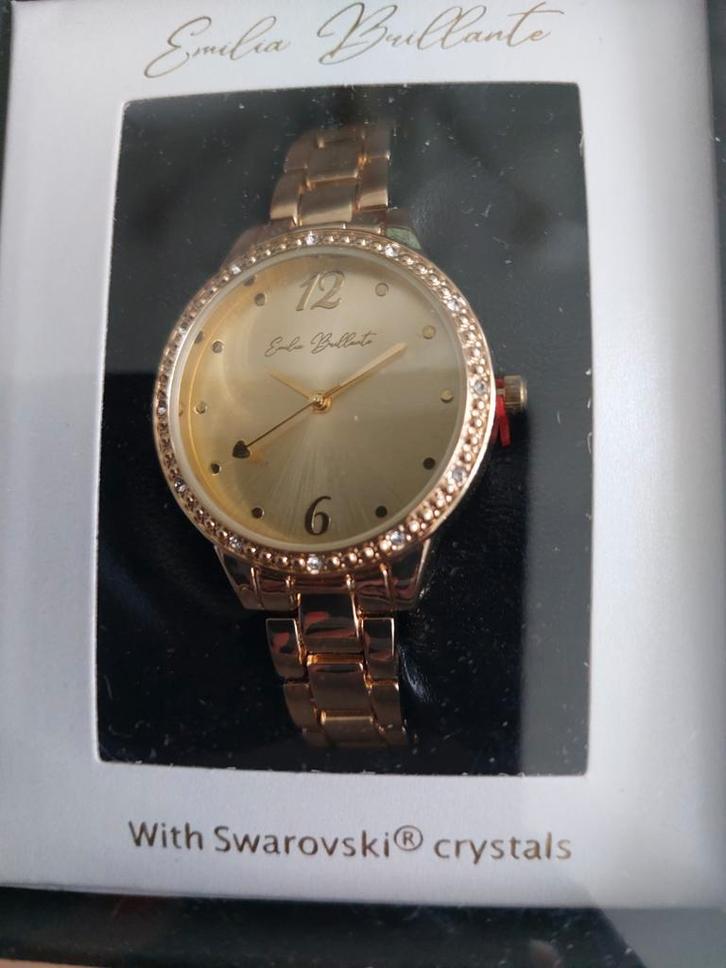 Dameshorloge met Swarovski Kristallen, Sieraden, Tassen en Uiterlijk, Horloges | Dames, Nieuw, Polshorloge, Overige merken, Staal