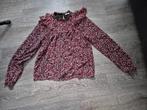 Bordeaux Bloemetjes Blouse met kolletje( Nieuwstaat), Meisje, Overhemd of Blouse, Ophalen of Verzenden, Zo goed als nieuw
