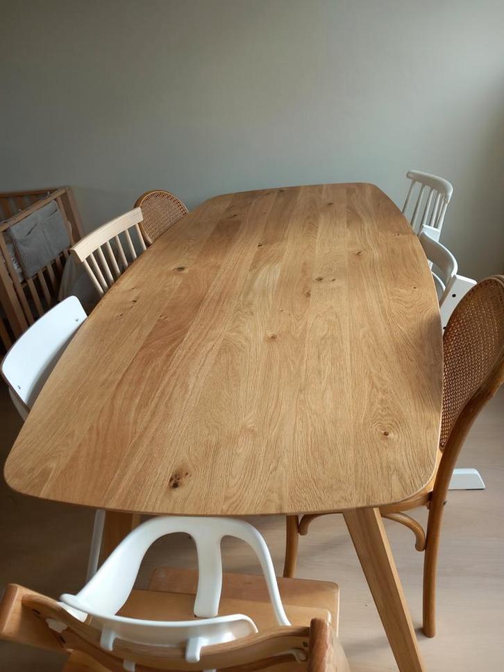 Tafelblad massief eiken, deens ovaal, nieuw, 200 x 100 cm, Huis en Inrichting, Tafels | Eettafels, Nieuw, 100 tot 150 cm, 200 cm of meer