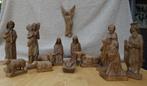 Kerststal, hout, handgesneden, groot. 13 delig., Diversen, Ophalen of Verzenden, Zo goed als nieuw