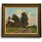 Johanes Elsinga (1893-1969) - 'Boerderij met hooimijt', Ophalen of Verzenden