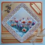 Bloemen kaart met gehaakte rand, Ophalen of Verzenden, Zo goed als nieuw, Kerst