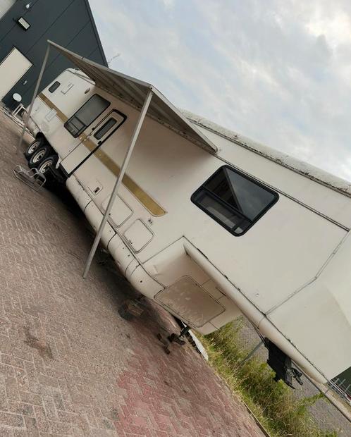 Amerikaanse Woonwagen 13m lang, Caravans en Kamperen, Caravans, Bedrijf, Rondzit, Luifel, Ophalen