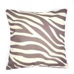 Kussenhoes Zebra Big linnenlook | Taupe 44 x 44 cm, Dekussenkraam@gmail.com, Verzenden, Vierkant, Nieuw