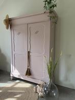 Vintage - Brocante Kast, Oud Roze - Originele binnenkant, Ophalen, Gebruikt, 100 tot 150 cm, 150 tot 200 cm