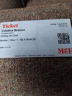 CRISTINA BRANCO 3 APRIL 2026 MUZIEKGEBOUW EINDHOVEN RIJ A ST, Ophalen of Verzenden