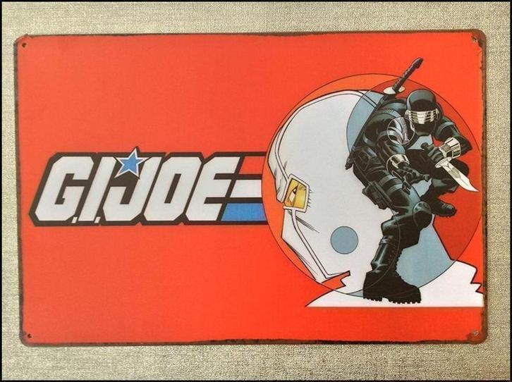 GIJOE Metalen Reclamebord Wandbord Poster Gi Joe, Verzamelen, Retro, Huis en Inrichting, Verzenden