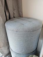 NOG BESCHIKBAAR | Grijze voetbank met opbergruimte set van 2, Huis en Inrichting, Ophalen, Minder dan 50 cm, Rond, Minder dan 50 cm