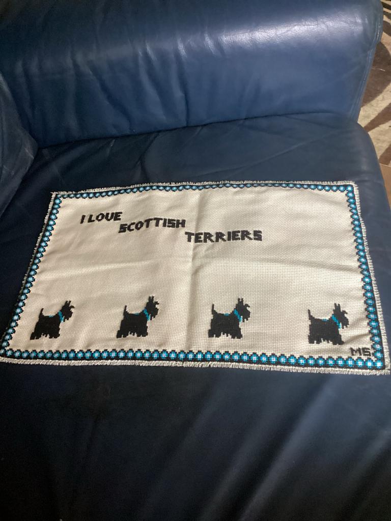 Geborduurde Placemat Schotse Terriër, Ophalen of Verzenden, Overige typen