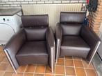 Leolux Goncharov fauteuils bruin leder, Huis en Inrichting, Ophalen, Zo goed als nieuw, 75 tot 100 cm, Leer