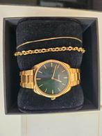 Cluse horloge en armband set goud groen wijzerplaat, Sieraden, Tassen en Uiterlijk, Horloges | Dames, Nieuw, Overige merken, Goud