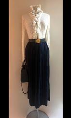 Scapa 38 38/40/42 maxi plissé rok donker blauw, Maat 38/40 (M), Zo goed als nieuw, Onder de knie, Verzenden