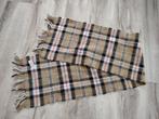 Prachtige bruin geruite John Hanly sjaal, 100% lamswol. Wol., Kleding | Dames, Onb, Ophalen of Verzenden, Onb, Sjaal