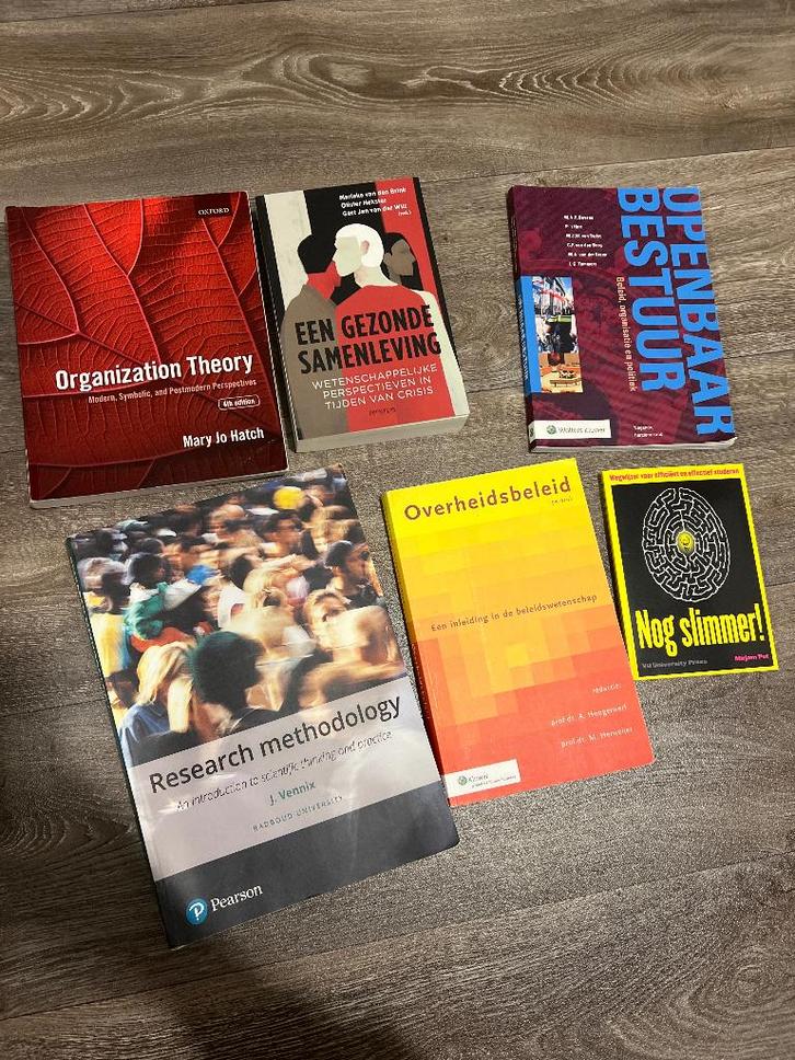 Studie boeken bestuurskunde, Boeken, Studieboeken en Cursussen, Zo goed als nieuw, WO, Gamma, Ophalen of Verzenden
