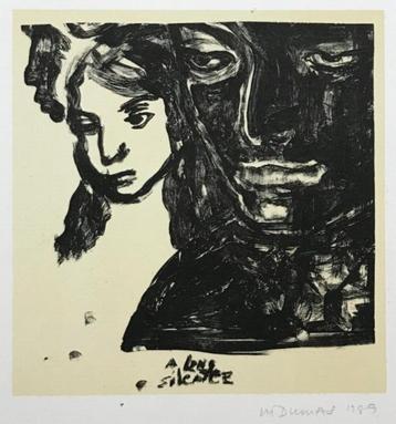 Marlene Dumas (1953) Lithografie " A long silence " Ges Ged beschikbaar voor biedingen